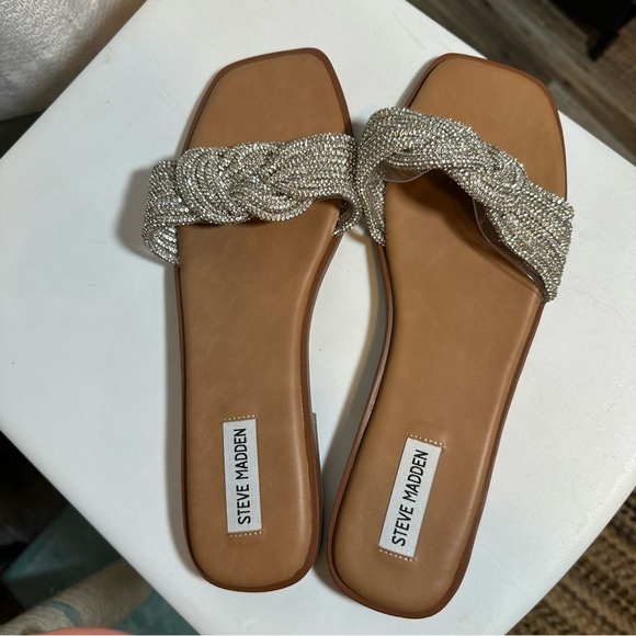 Steve Madden Tan and Silver Braided Sandals - Picture 5 of 5